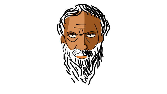 Herodotus portrait, flat vector illustration