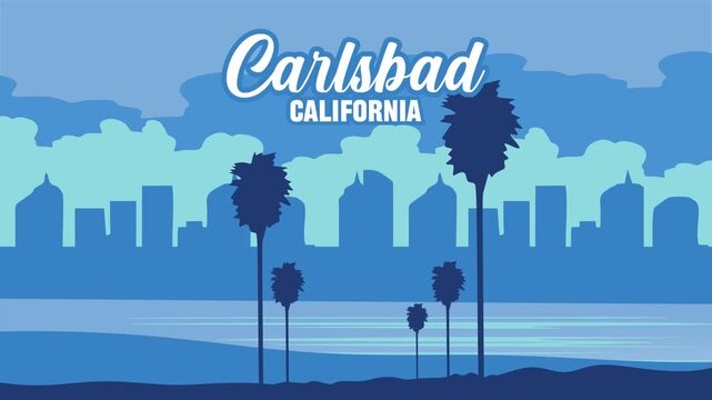 Carlsbad California with its stunning beach and palm tree views