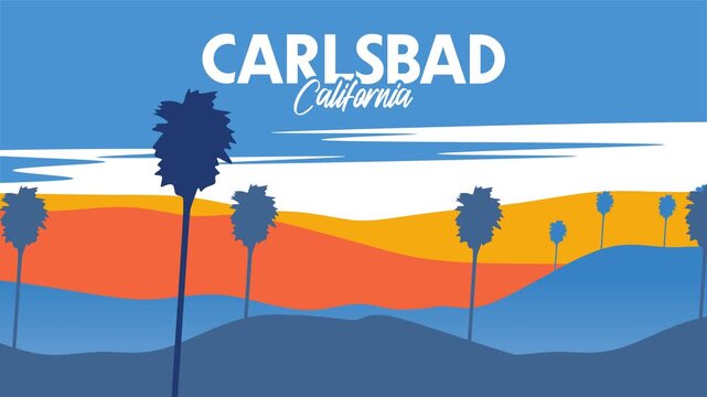 Carlsbad California with its stunning beach and palm tree views