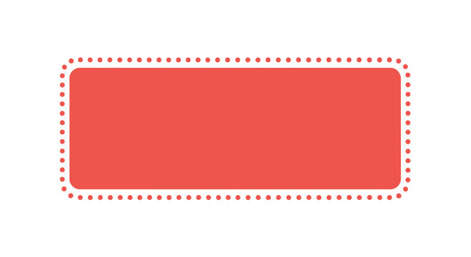 Blank Red Rectangle with Dotted Border, Copy Space, Graphic Element