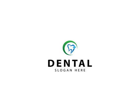 Dental Clinic Logo blue Tooth abstract design vector, Dentistry clinic logo design with geometric line abstract dental logo and business card