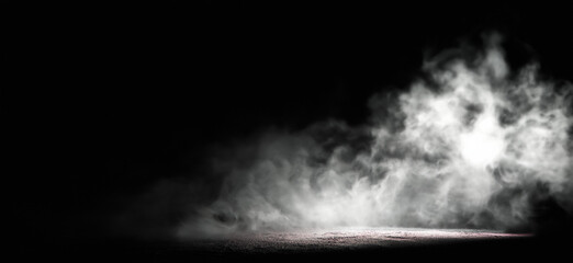 Fototapeta premium Dark Smoky Background with Rising Fog and Dramatic Mysterious Atmosphere