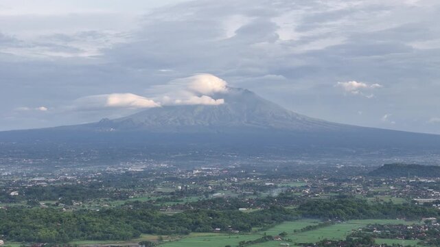 Wide Nature View of Mount Merapi Region