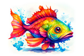 Fototapeta premium Vibrant colorful fantasy fish.