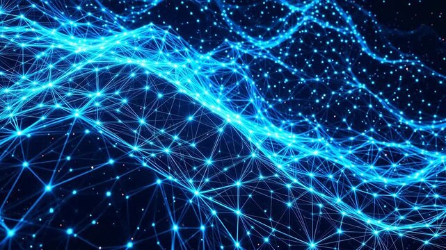 Advanced Blue glowing network pattern for Digital Transformation and Cyber Infrastructure