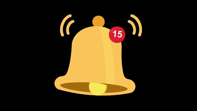 notification bell alert app message unread count alpha channel animation