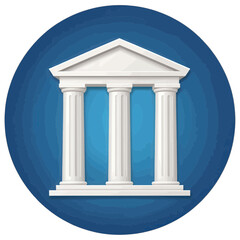 Obraz premium White Columns Facade Icon
