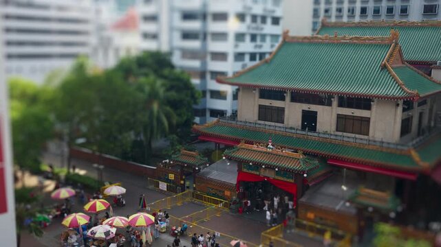 Buddhist Temple Crowd and Prayer Timelapse Waterloo Street Singapore