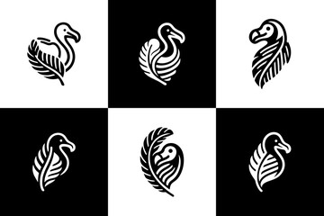 Bird Head and Feather Artistic Logo Templates © Ghaghah24
