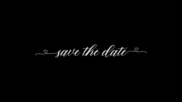 Elegant save the date video with transparent background - wedding, party, event invitation