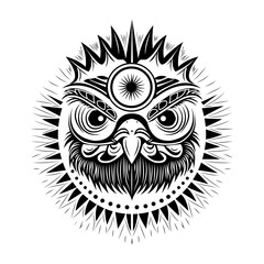 Obraz premium A glyph style illustration showing owl