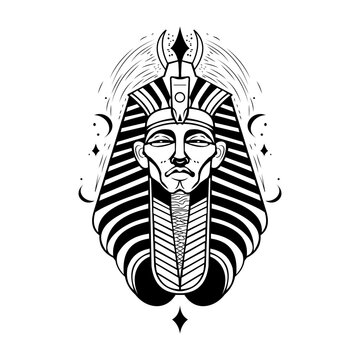 A drawing style illustration representing egyptian scribe