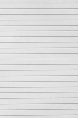 Naklejka premium Top view of white lined paper sheet texture with horizontal grey stripes for school education or business office note taking