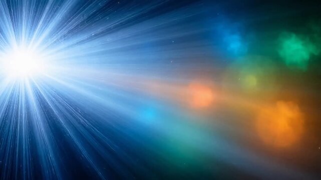 Dynamic Cosmic light burst with colorful rays representing Generative AI and Creative Energy