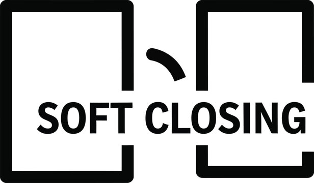 Soft Closing Mechanism Icon, Gentle Close, Smooth Operation, Modern Design