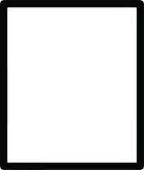Obraz premium Blank white square icon with thick black border, isolated on white background.