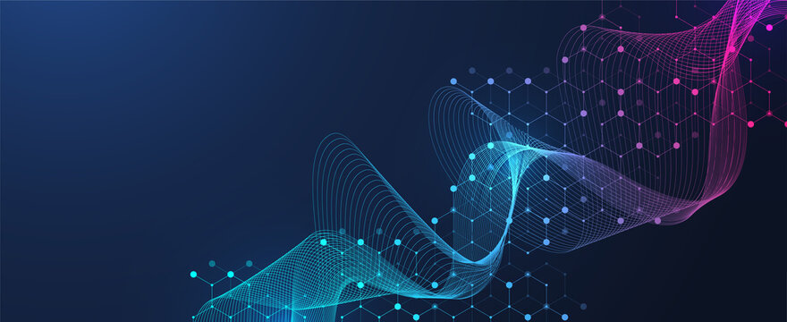 Abstract digital blockchain cube blocks concept. 3D big data cubes quantum computer technology idea. Artificial intelligence data core cubes design element