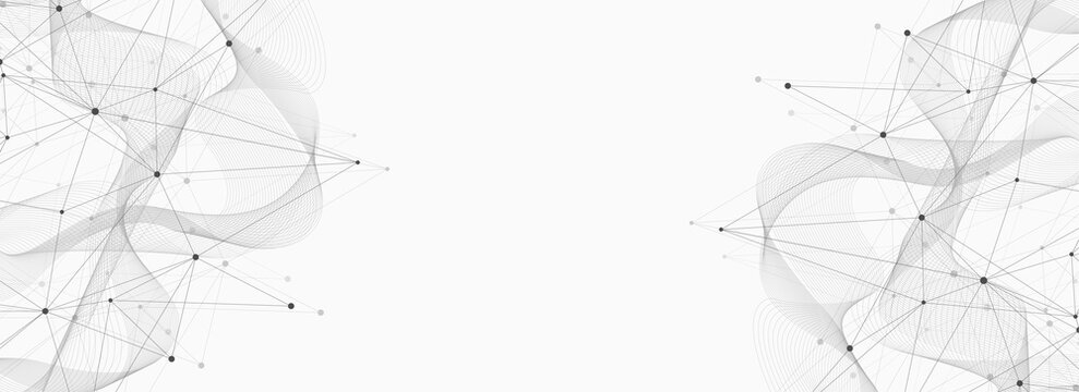 Global network connection concept. Big data visualization. Social network communication in the global computer networks. Internet technology. Business. Science. Illustration