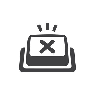 Animated Cancel Button Icon with X Mark for User Interface Design Elements