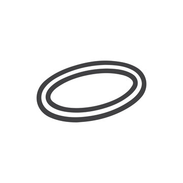 Elegant Double Lined Oval Shape Icon Modern Minimalist Graphic Design Element Vector