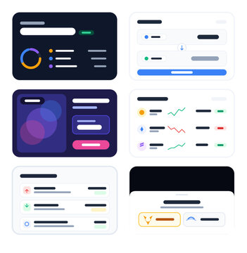 Minimalist UI UX Dashboard Component Set for FinTech and Cryptocurrency Apps
