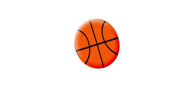 orange basketball bouncing vertically on white and green screen backgrounds.