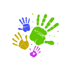 Fototapeta premium Colorfull Hand Print Kids