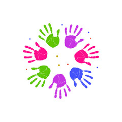 Fototapeta premium Colorfull Hand Print Kids