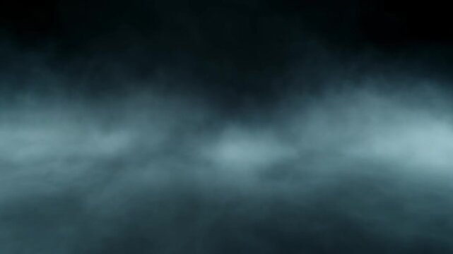 Rolling blue fog across dark moody background.