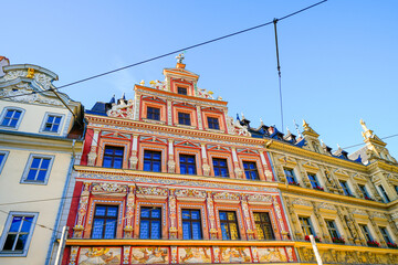 Fototapeta premium View of historic buildings in the city of Erfurt. 