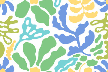 Naklejka premium Seamless minimalist floral pattern with hand-drawn botanical elements ideal for textile design fashion wallpaper and home decor high-quality background for professional branding