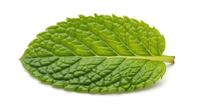 Fresh Mint Leaf Isolated on White Background for Culinary and Herbal Concepts.