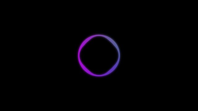 Colorful circular audio spectrum visualizer animation with neon gradient sound waves, dynamic music equalizer reacting to beats, futuristic waveform loop on black background, 4K