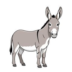 Fototapeta premium A gray donkey standing alone.