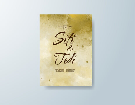 Wedding invitation with abstract watercolor background