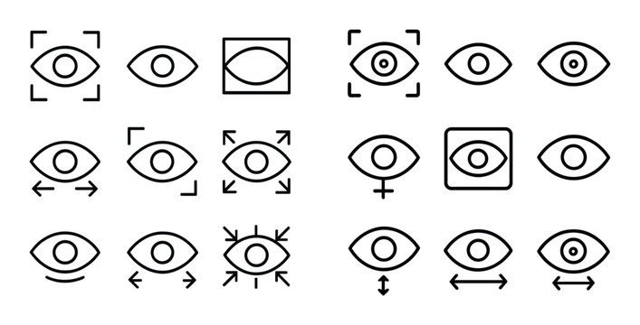 Eye icon variations showing visibility and focus states