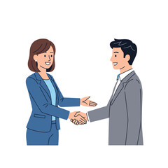 Fototapeta premium Business people shaking hands in agreement.