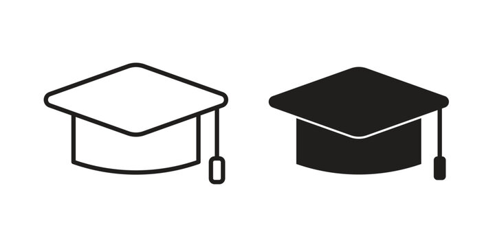 Education icon vector design set. Icon Symbol Black Outline and Solid