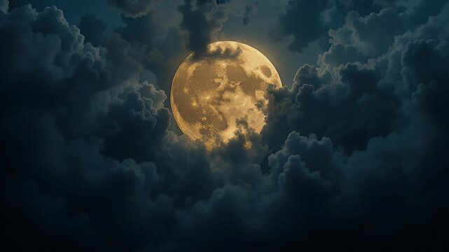 moon night sky clouds dramatic moonlit scene