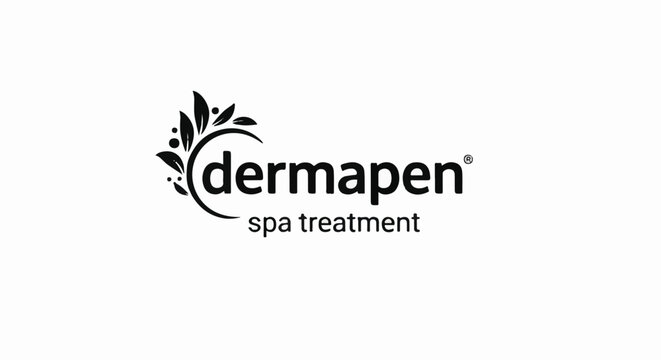 Elegant circular leaf design frames text for a spa treatment service