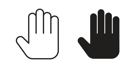 Obraz premium Hand icon vector design set. Icon Symbol Black Outline and Solid