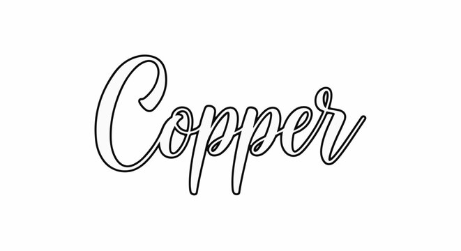 Elegant, flowing cursive text spelling out "Copper" on a white background