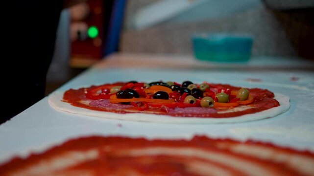 Professional Pizzaiolo Chef Makes Traditional Italian Pizza