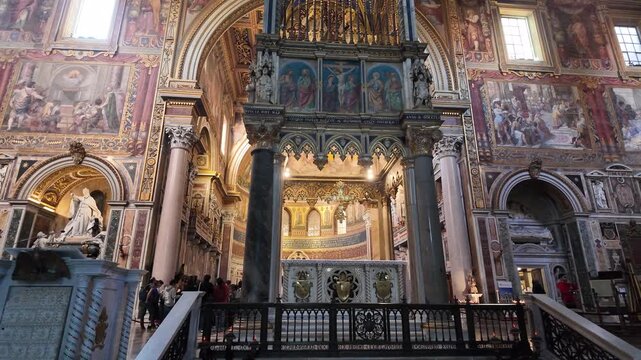 Papal Altar And Gothic Ciborium In San Giovanni In Laterano Rome