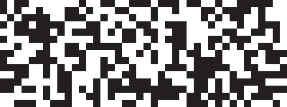 Random pixels background. Broken surface with square dots texture. Mosaic pattern. Arcade game wallpaper with bits. Defragmentation, dissolution or disintegration process. Vector graphic illustration