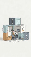 Fototapeta premium Barbershop Interior Design - A Modern and Stylish Concept.