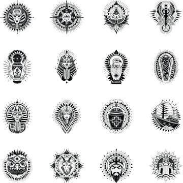 Pack of Ancient Civilizations Glyph Illustrations