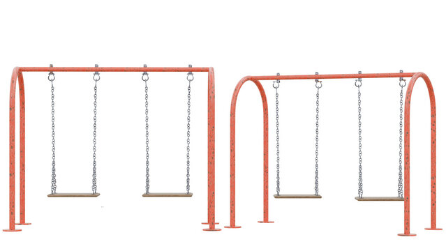 Orange playground swing