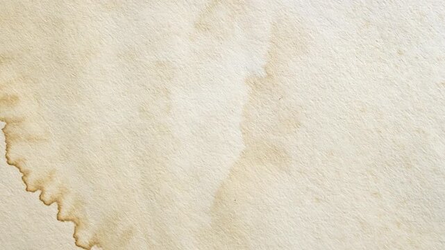 Old vintage paper texture background with aged stains and antique yellowed parchment effect stop motion