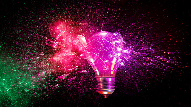 Real Light bulb exploding background